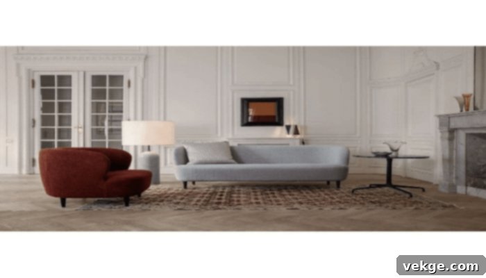 Gubi's Stay sofa captivates with luxurious velvet and a semi-circular design, ideal for open spaces, while the Wonder Sofa offers customizable modularity for cozy, sophisticated living.