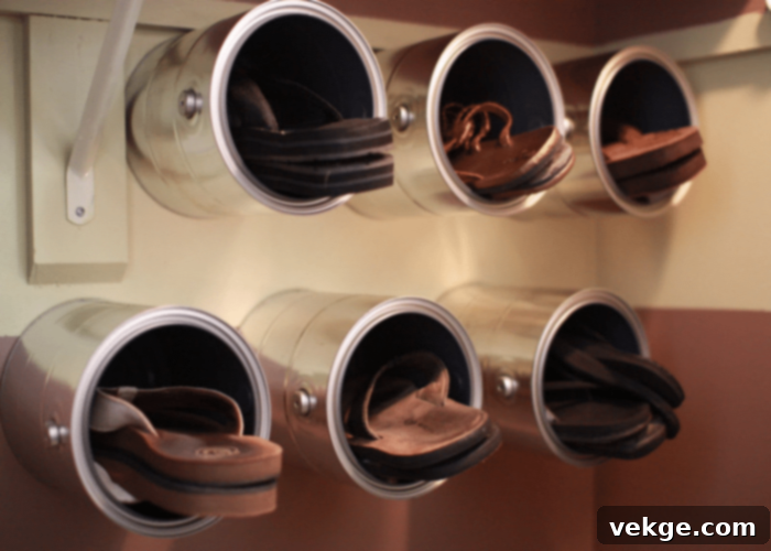 Creative shoe storage using PVC pipes glued together