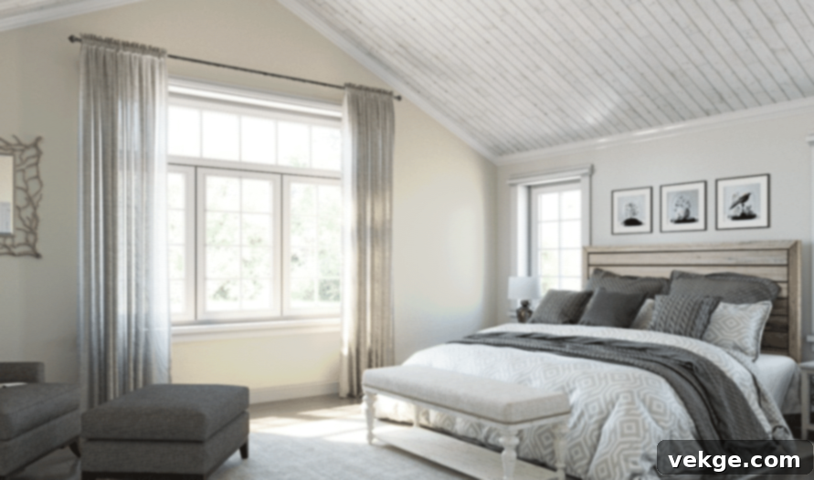 Sherwin Williams Alabaster SW 7008 in a bedroom