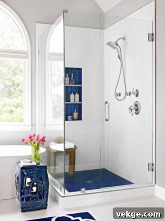 Introduce Walk-in Showers for seamless bathroom elegance