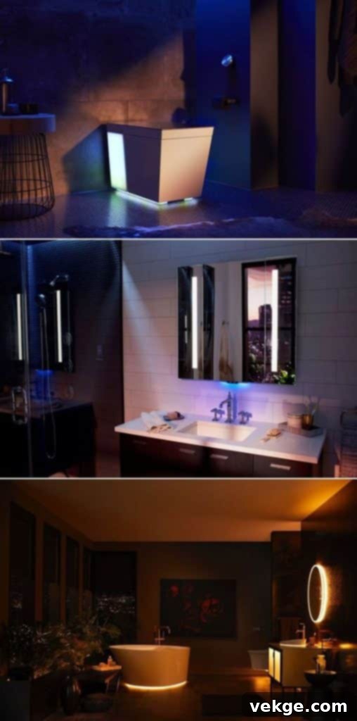 Modern bathroom featuring advanced smart technologies