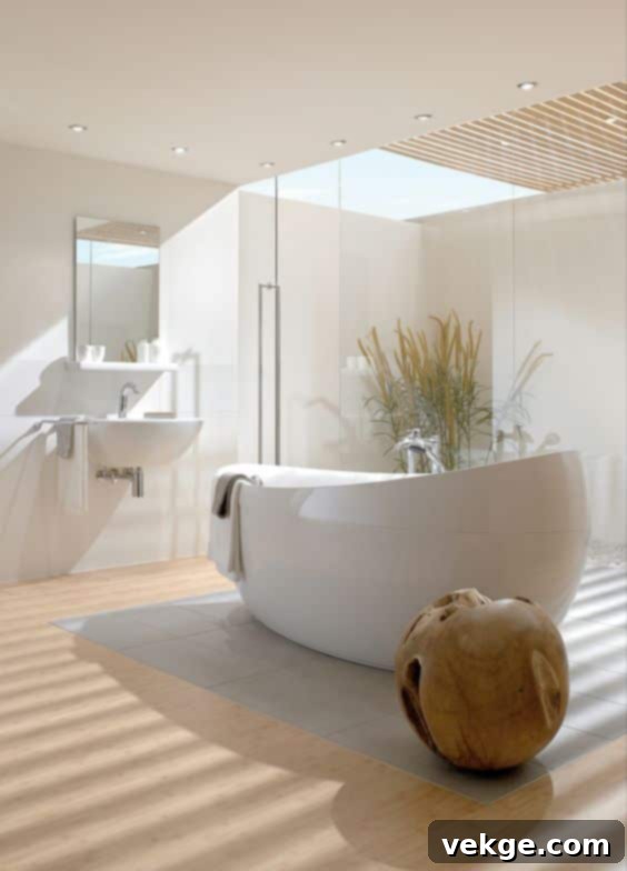 Bathroom with stunning sunny skylights for natural light