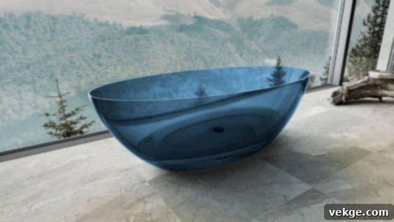 Transparent acrylic freestanding tub design