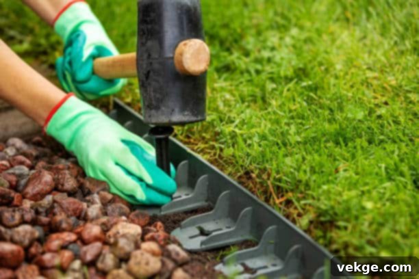 Flexible Plastic Lawn Edging for Garden Borders
