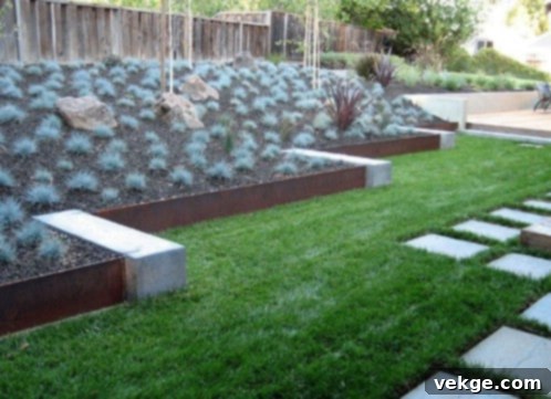 Dynamic Mixed Materials Garden Edging
