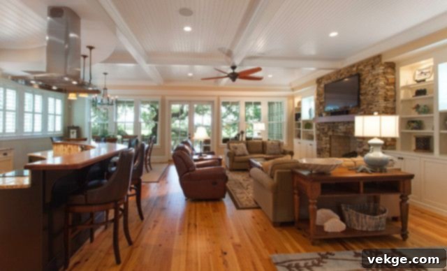 Traditional Open-Plan Kitchen Living Room Interior