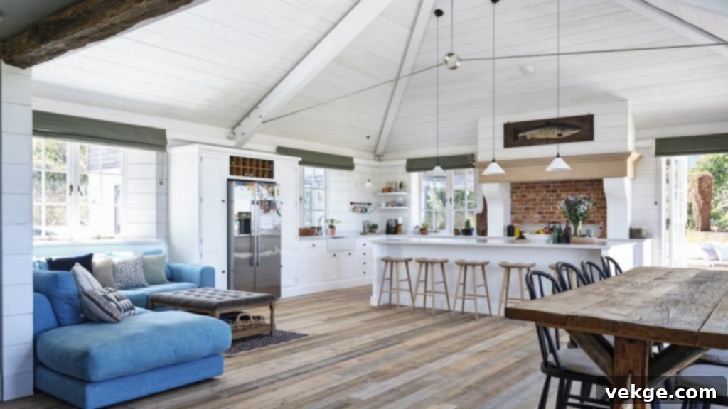 Retro-Inspired Open-Plan Kitchen Living Room Design