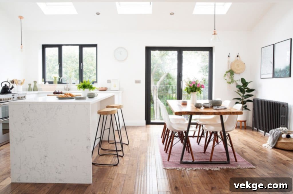 Elegant Open-Plan Kitchen and Living Room Design