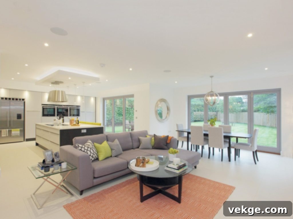 Modular Open-Plan Kitchen Living Room for Family Dining Solutions