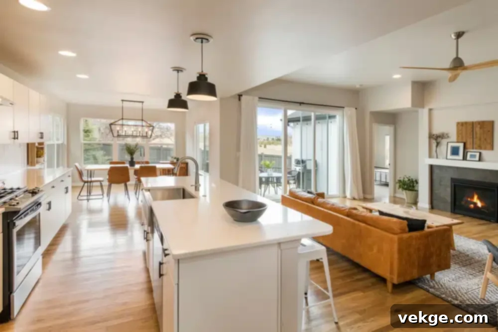 Contemporary Architecture Open-Plan Kitchen Living Room