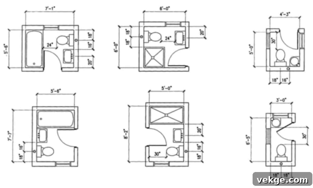 Bathroom Layouts Dimensions