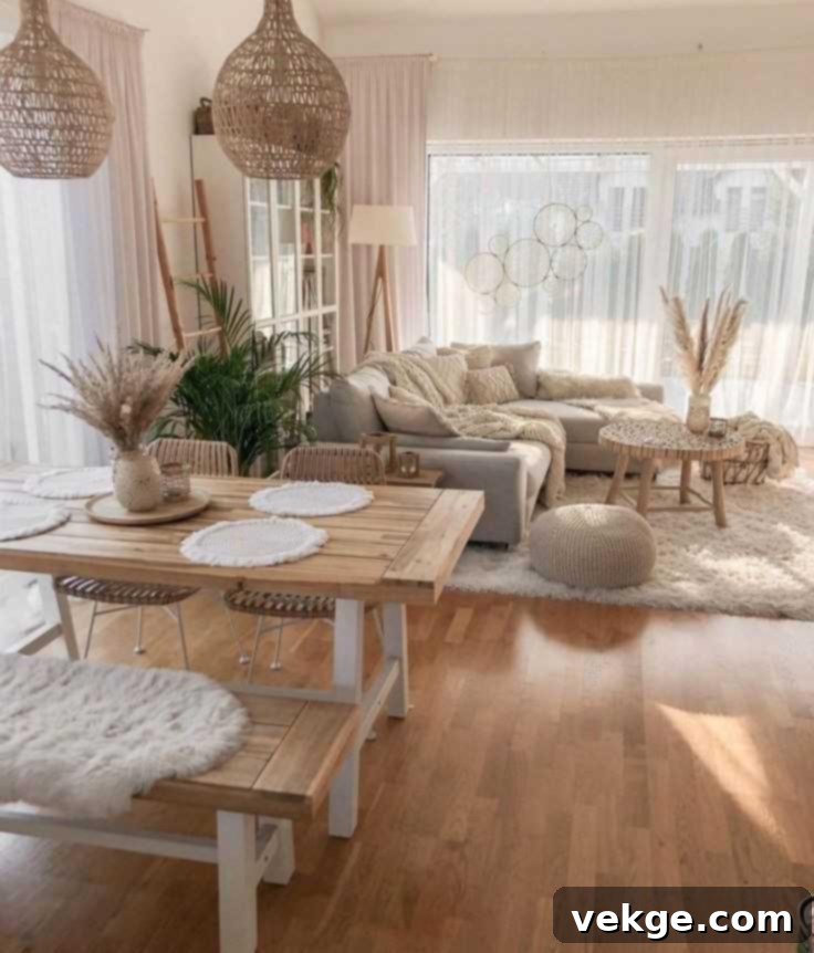 Rattan pendant lights in a kitchen setting