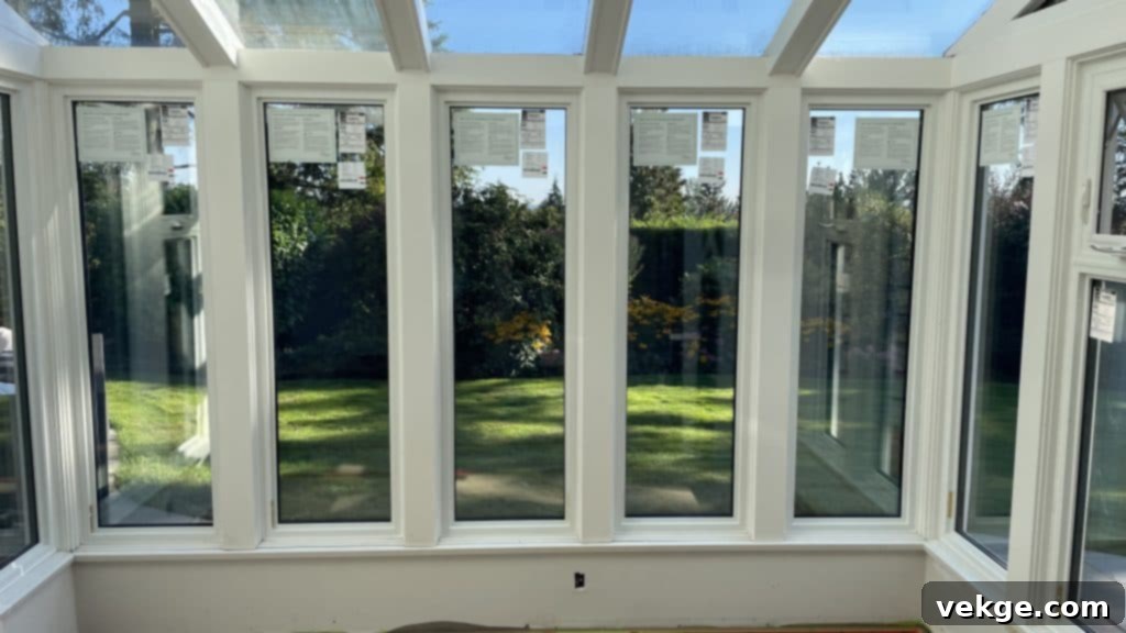 Stunning landscape view through a large picture window