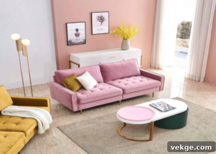 Superior Materials and Cushioning for a Resilient Pink Couch