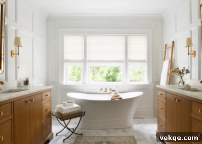 Decorative Accents and French Country furniture - A bathroom showcasing elegant furniture and decorative details.