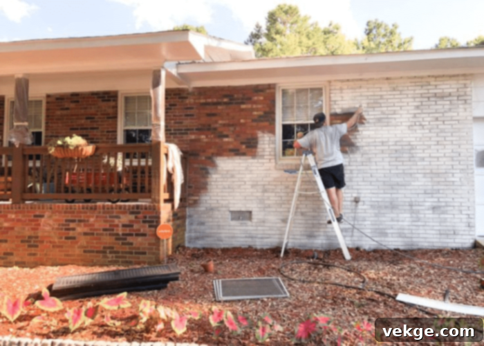Applying Limewash on The Bricks