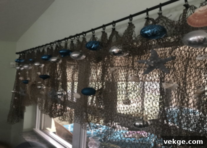 Repurposed Fishnets for Lake House Lighting Decor