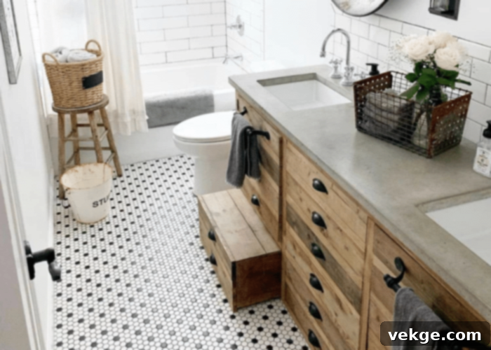 Farmhouse Style French Country Bathroom Tiles