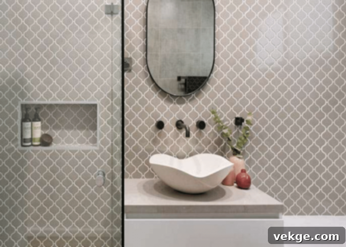 Lantern Shaped French Country Bathroom Tiles