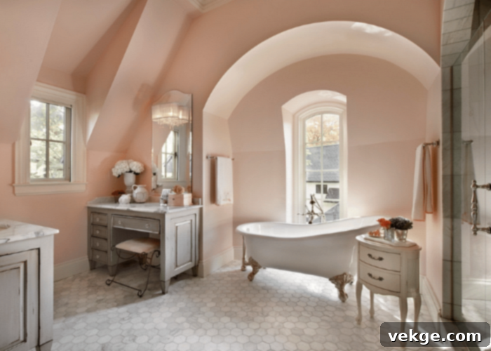 Soft Colors for French Country Bathroom