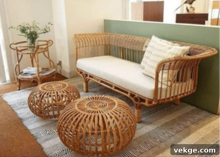Rattan Coastal Sofa