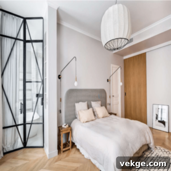 White Scandinavian Bed Design