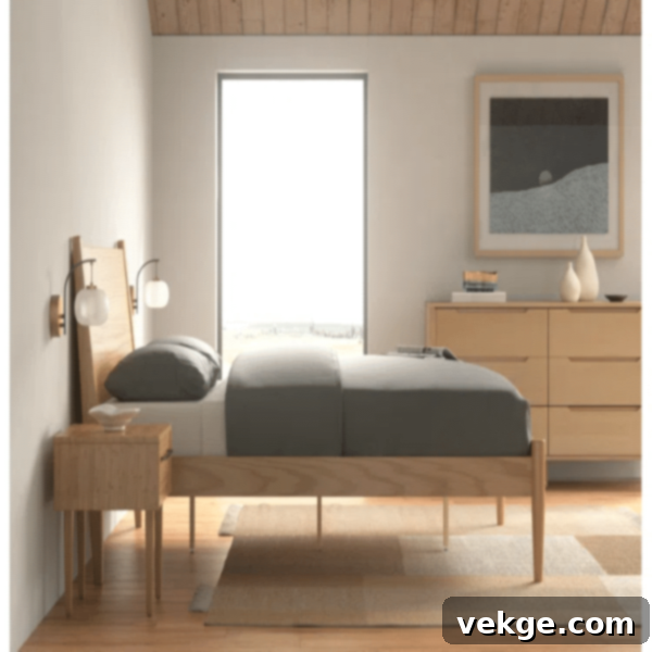 Gray Scandinavian Bed Design