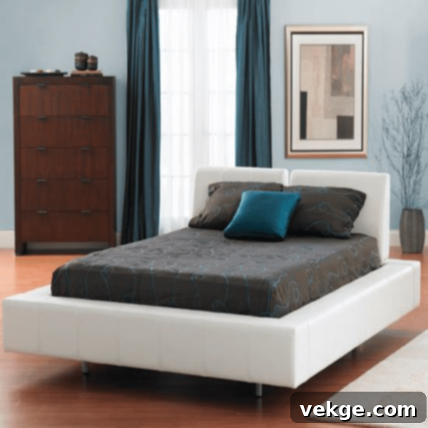 Leather Accents Scandinavian Bed