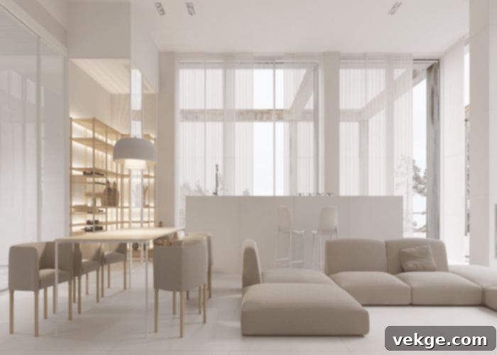 Beige minimalist living room