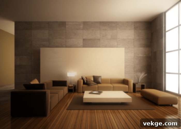 Brown minimalist living space