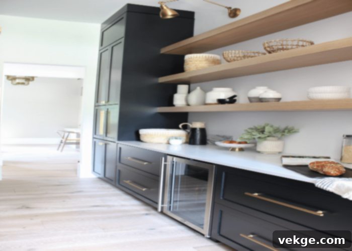 Open Shelving in Butler's Pantry Design showcasing dishes and decor