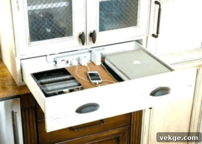 Tech Integration in Modern Butler's Pantry with smart lighting and charging stations