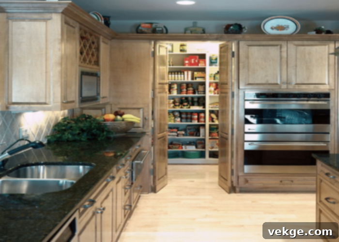 Hidden Hardware for Modern Pantry Cabinets achieving a seamless look