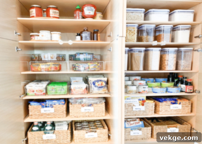 Utilize Shelf Dividers and Risers for Butler's Pantry Cabinets