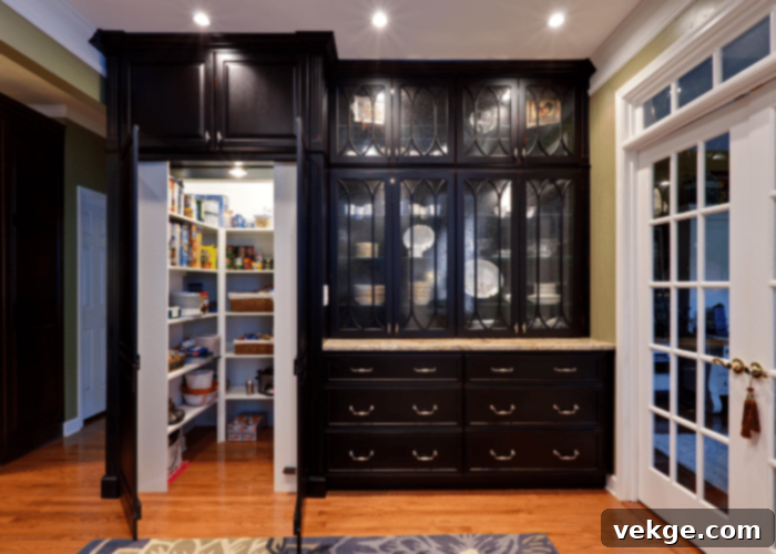 Wood and Glass Butler's Pantry Cabinets