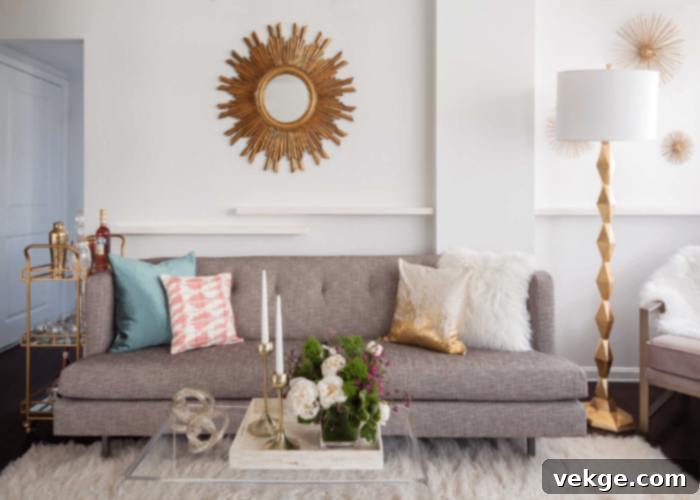 Statement Mirror for Alabaster Living Room