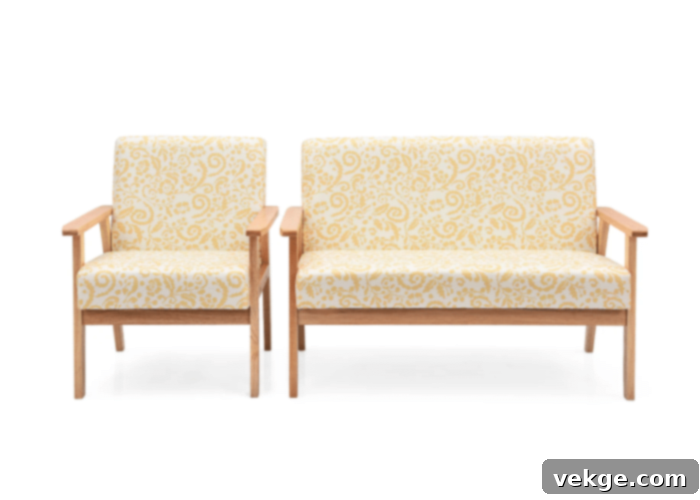 Topbuy 2 piece Loveseat and Single Sofa Set