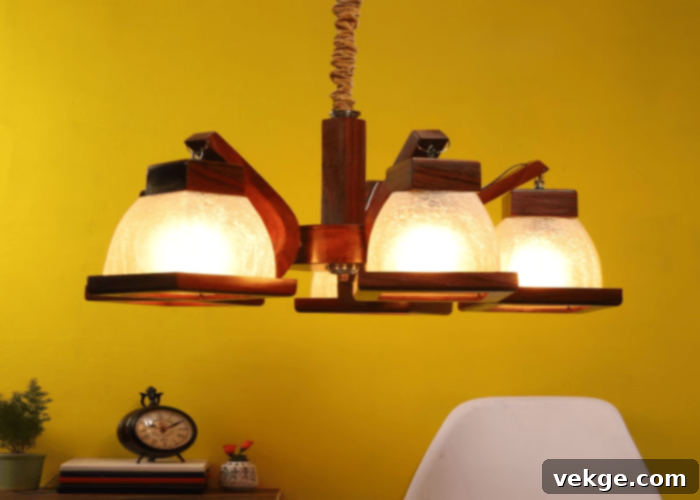 Wooden Elements in Chandelier Design