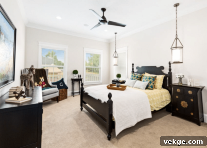  Ivory Walls and Dark Wood Furniture