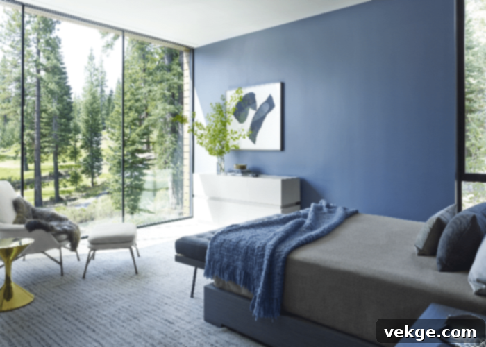 Serene Gray and Whispering Blue bedroom design