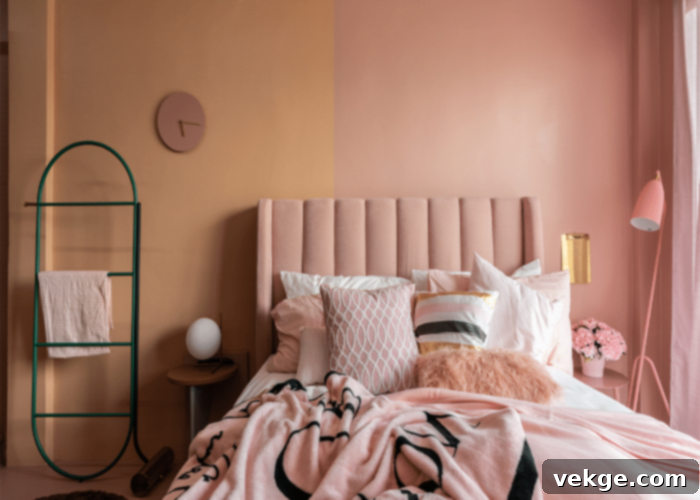 Elegant Charcoal and Dusty Rose bedroom design