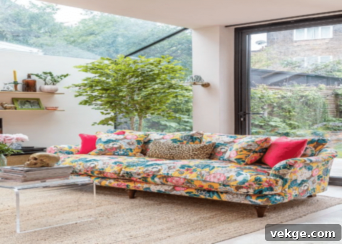Yellow & Crystal Teal floral sofa