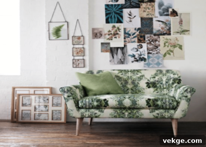 Off-White & Green Work floral sofa