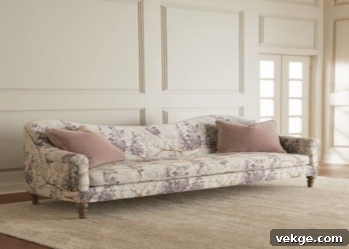 Off-White & Lavender floral sofa