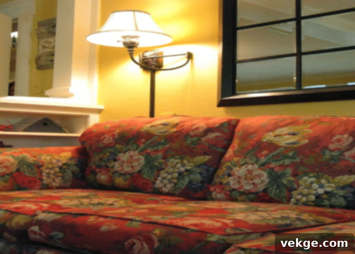 Red With Vibrant Work floral sofa