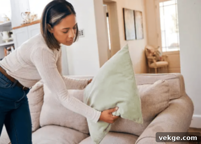 Fluffing and Puffing Sofa Cushions