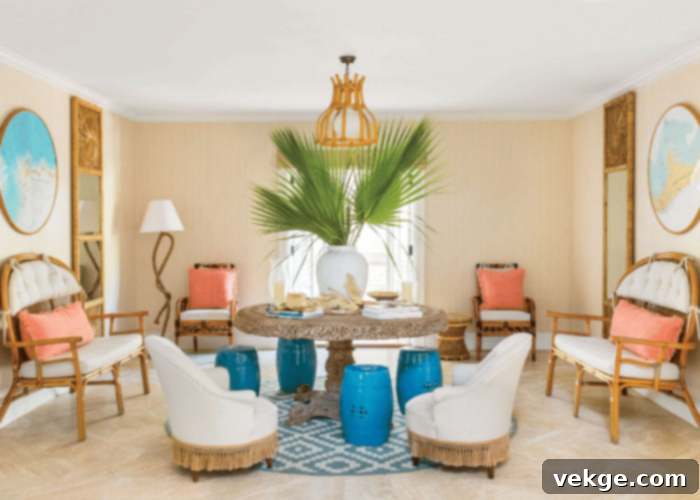 Neutral Tones with Pops of Color in Coastal Decor