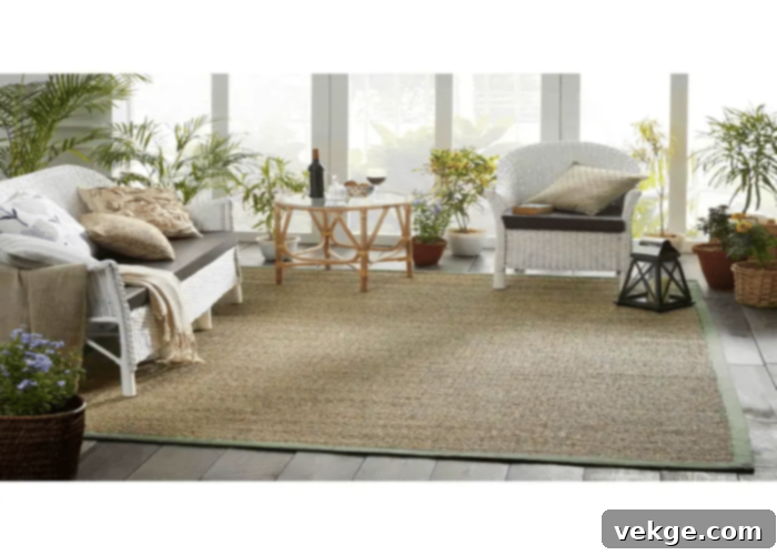 Natural Jute and Seagrass Rug for Coastal Decor