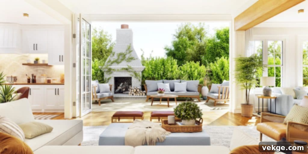 Large sliding glass doors seamlessly connect indoor and outdoor living spaces, offering uninterrupted views and abundant natural light.