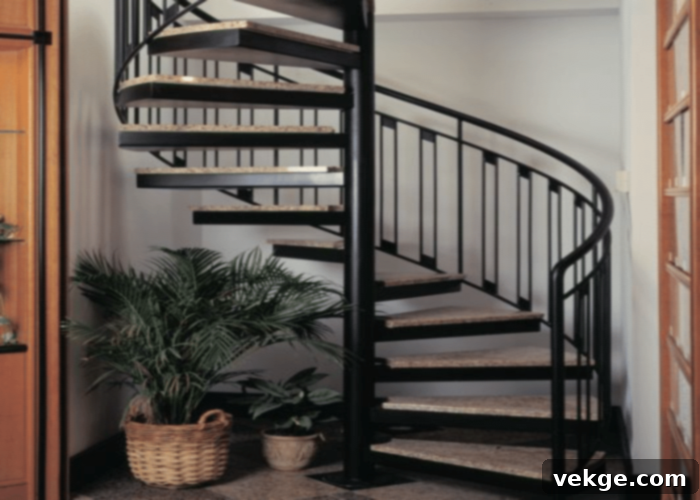 Black Spiral Staircase Decor Ideas